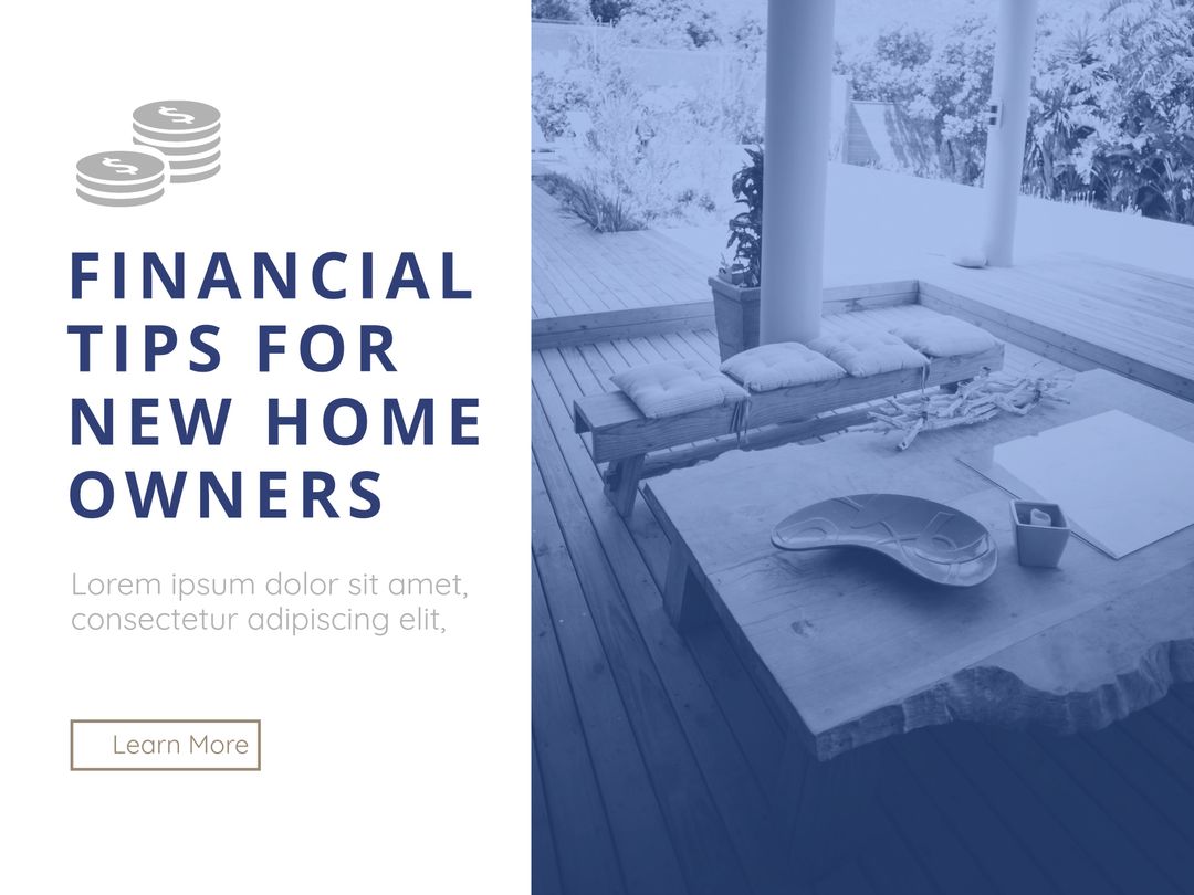 Financial Tips Template for New Homeowners on Relaxing Porch