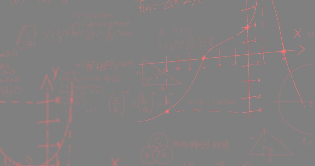Abstract Math Equations and Graphs on Grey Background