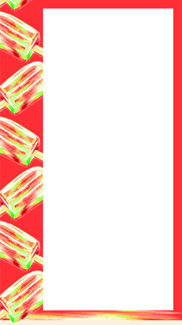 Vibrant Popsicle Border with Transparent Background and Copy Space