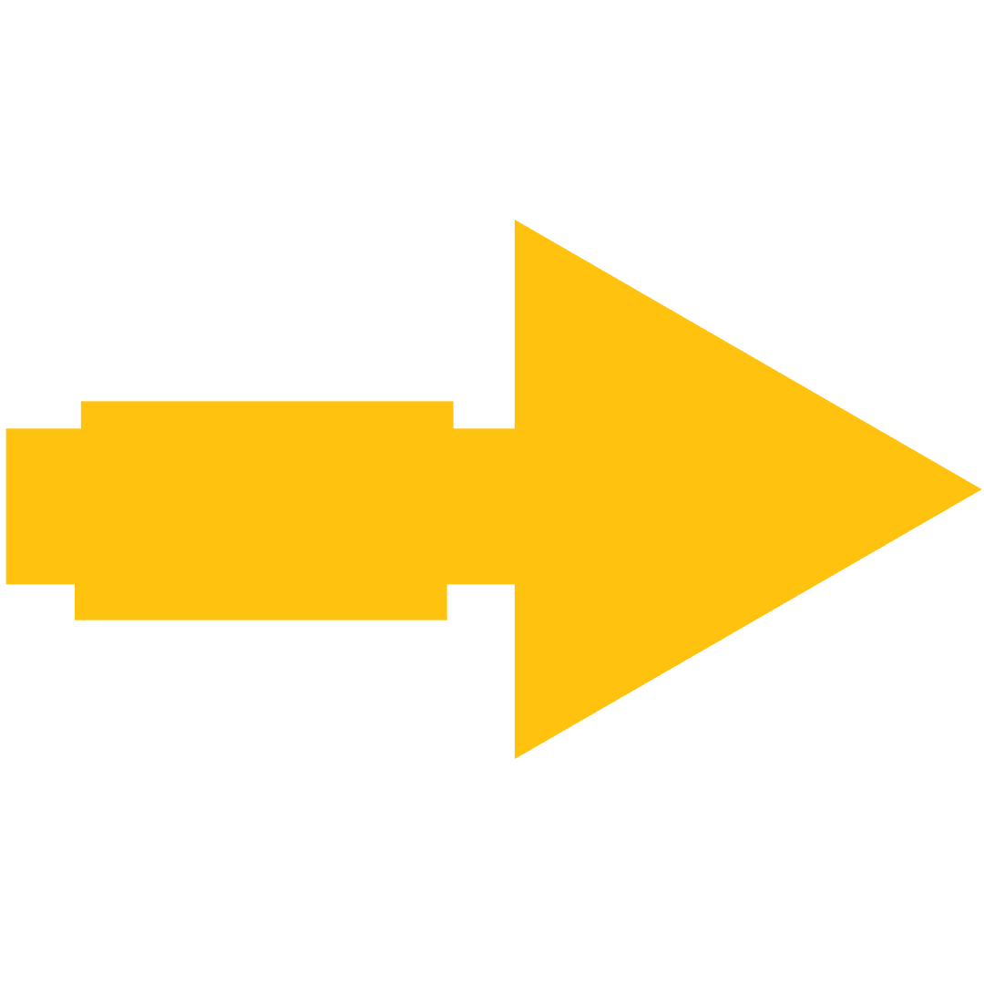Yellow Arrow Icon on Transparent Background Indicating Direction