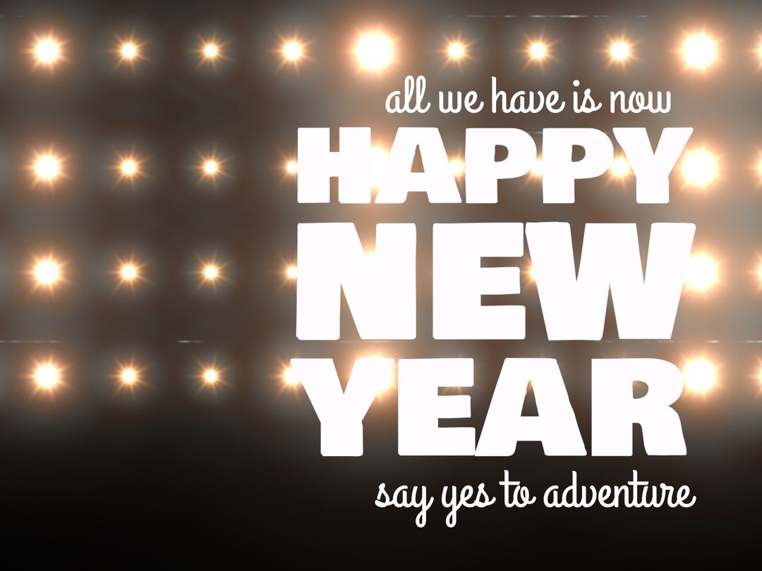 Festive New Year Greetings with Illuminated Lights
