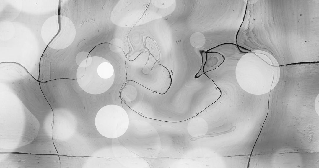 Abstract Gray Liquid Background with White Spots and Lines