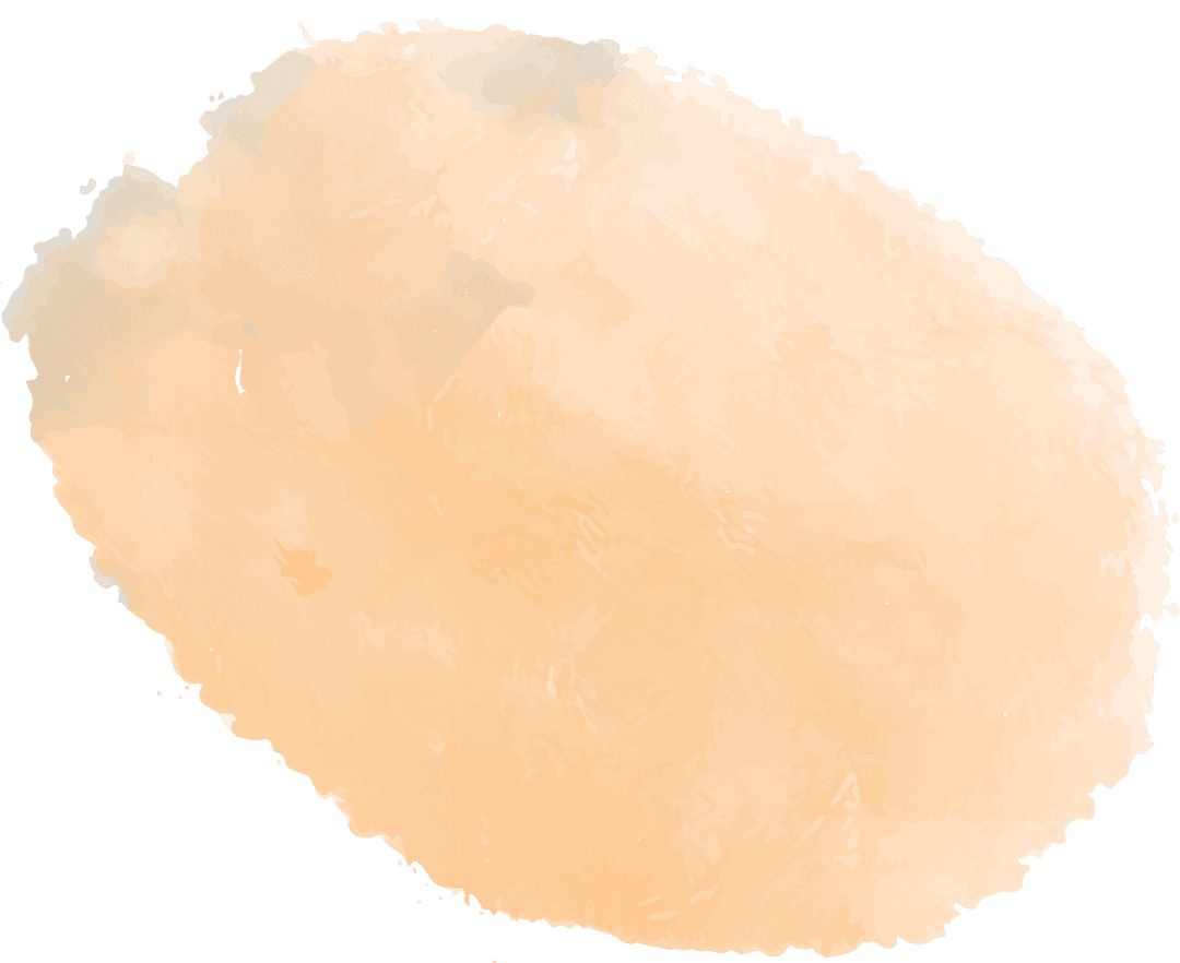 Soft Peach Watercolor Abstract Blotch on Transparent Background