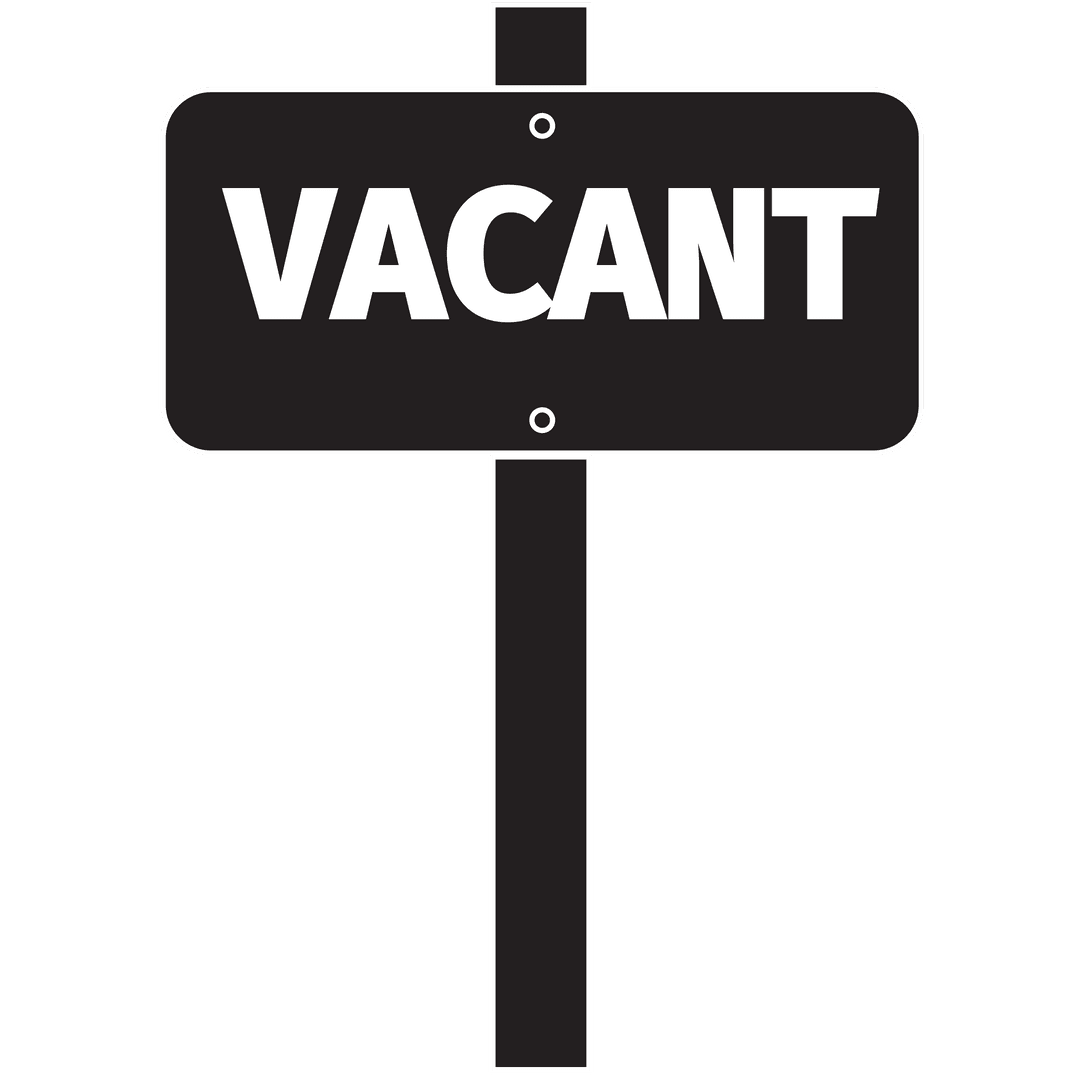 Vacant Sign on Transparent Background for Real Estate Use