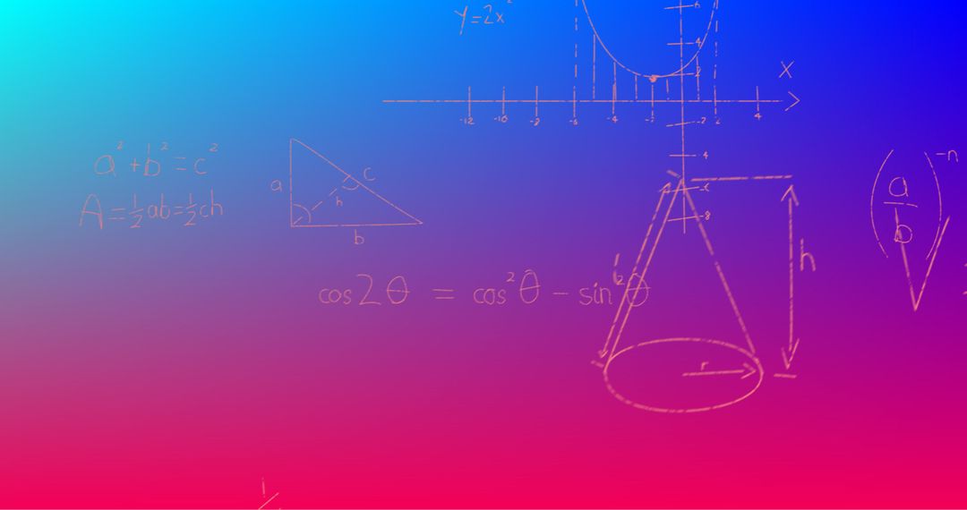 Math Formulas on Vibrant Gradient Background