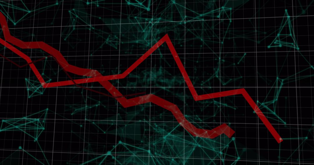 Red Financial Graph Indicates Declining Market Trends