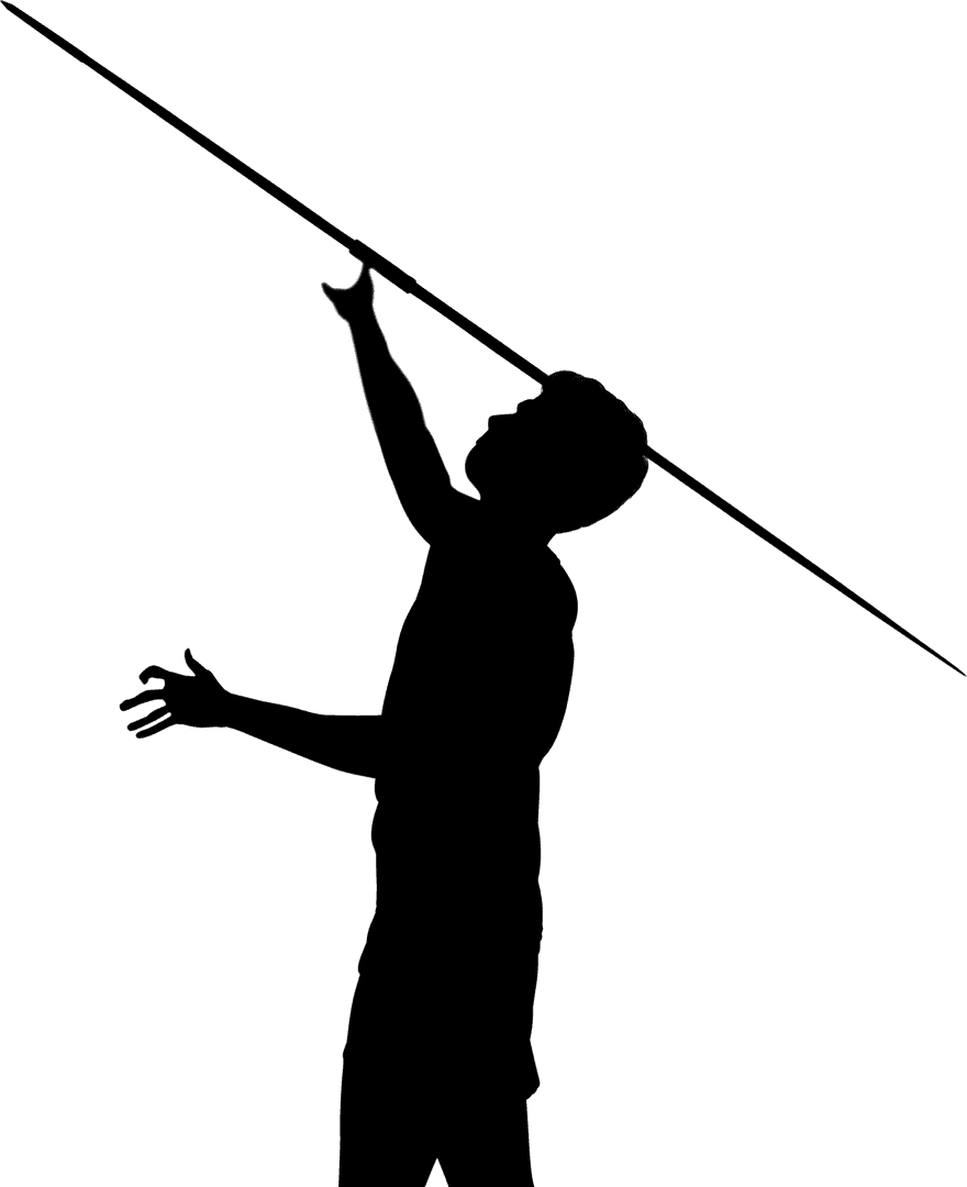 Silhouette Male Athlete Javelin Throwing Sports Vector Transparent Image