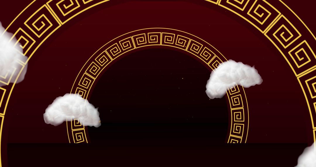 Chinese New Year Festive Patterns on Red Background