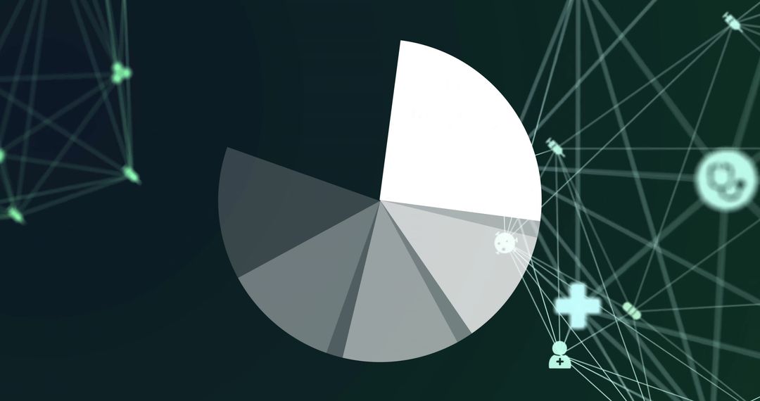 Digital Network Connections with Abstract Pie Chart