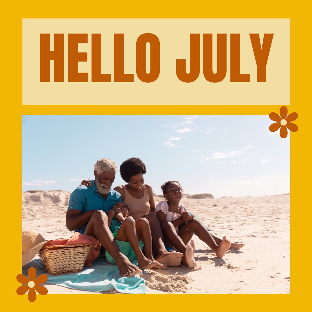 Smiling Multigenerational Family Enjoying Beach Vacation