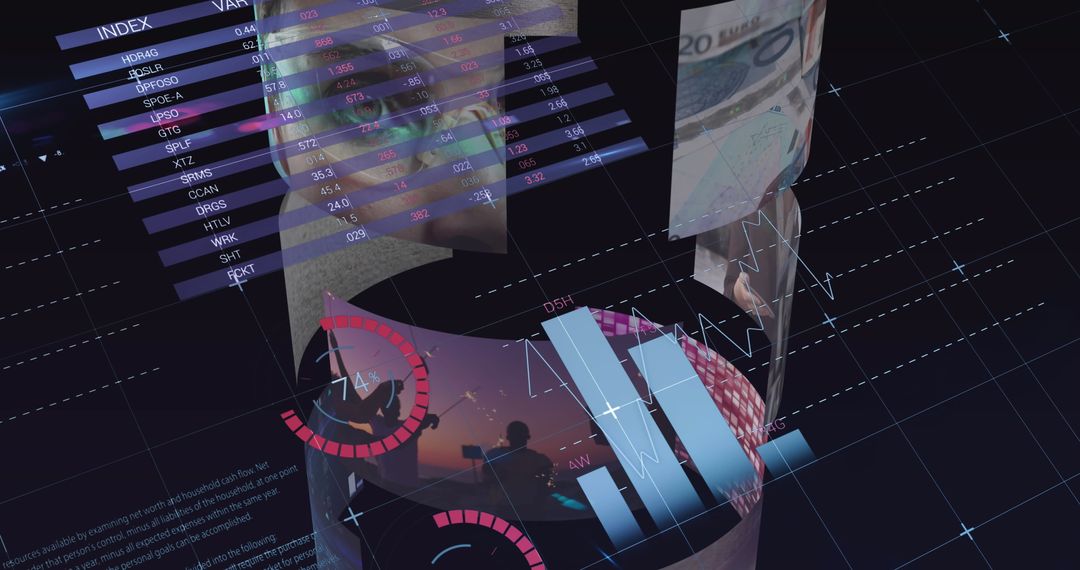 Digital Interface with Holographic Data Visualization