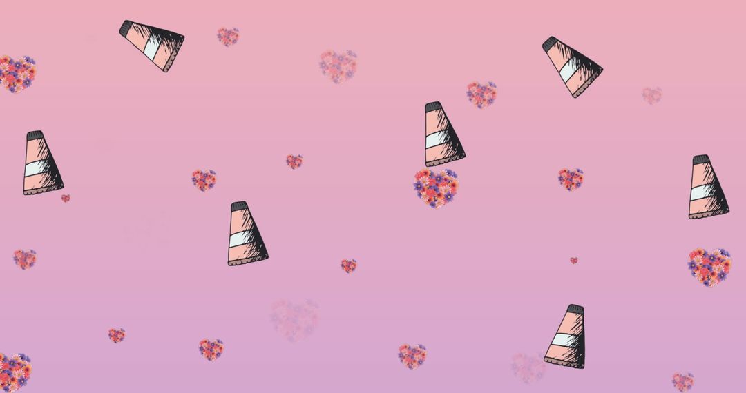 Feminine Fashion Accessories Pattern on Gradient Pink