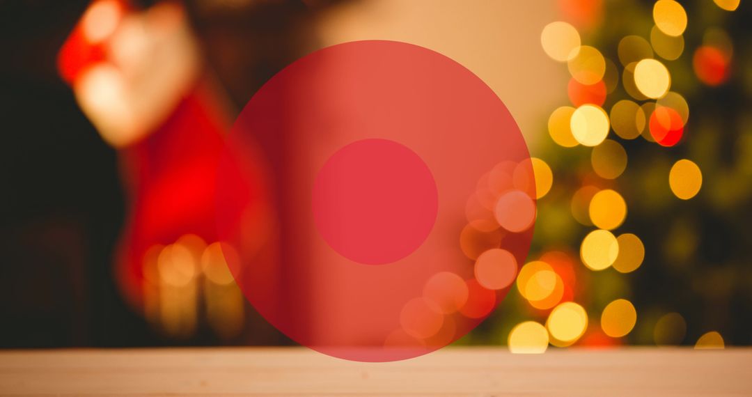 Festive Christmas Tree and Stocking with Dreamy Lights