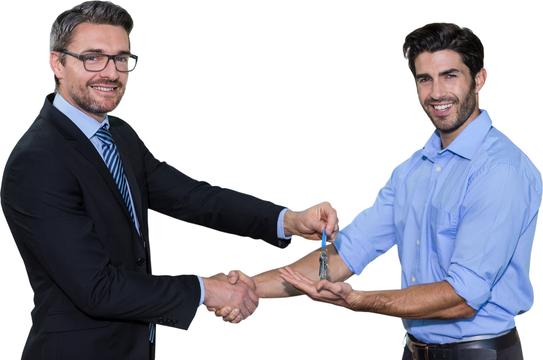 Transparent Businessmen Exchanging Keys and Shaking Hands - Download Free Stock Images Pikwizard.com