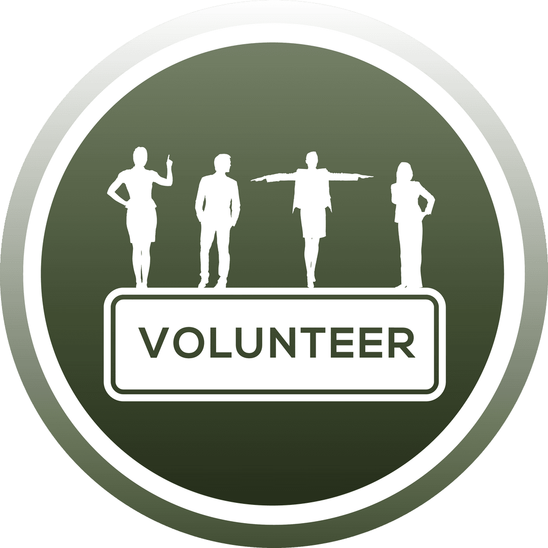 Volunteer Emblem on Transparent Vector Background