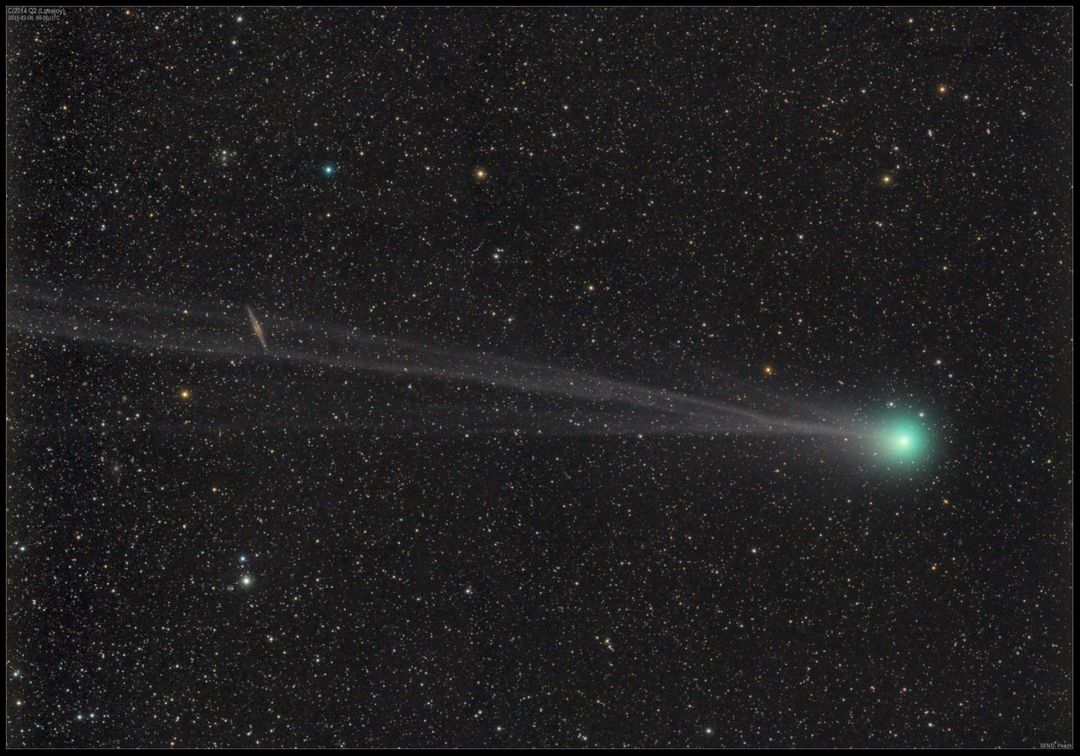 Oort Cloud Comet C/2014 Q2 Lovejoy with Distinct Green Coma - Free Images, Stock Photos and Pictures on Pikwizard.com