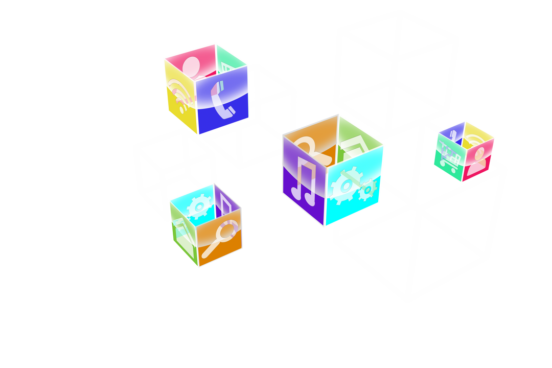 Digital Communication and Media Cubes on Transparent Background - Download Free Stock Images Pikwizard.com