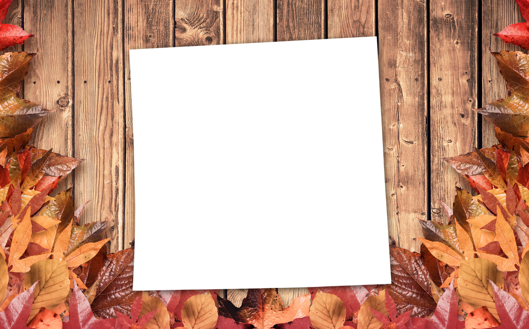 Transparent Center on Wooden Table With Autumn Leaves Frame - Download Free Stock Images Pikwizard.com