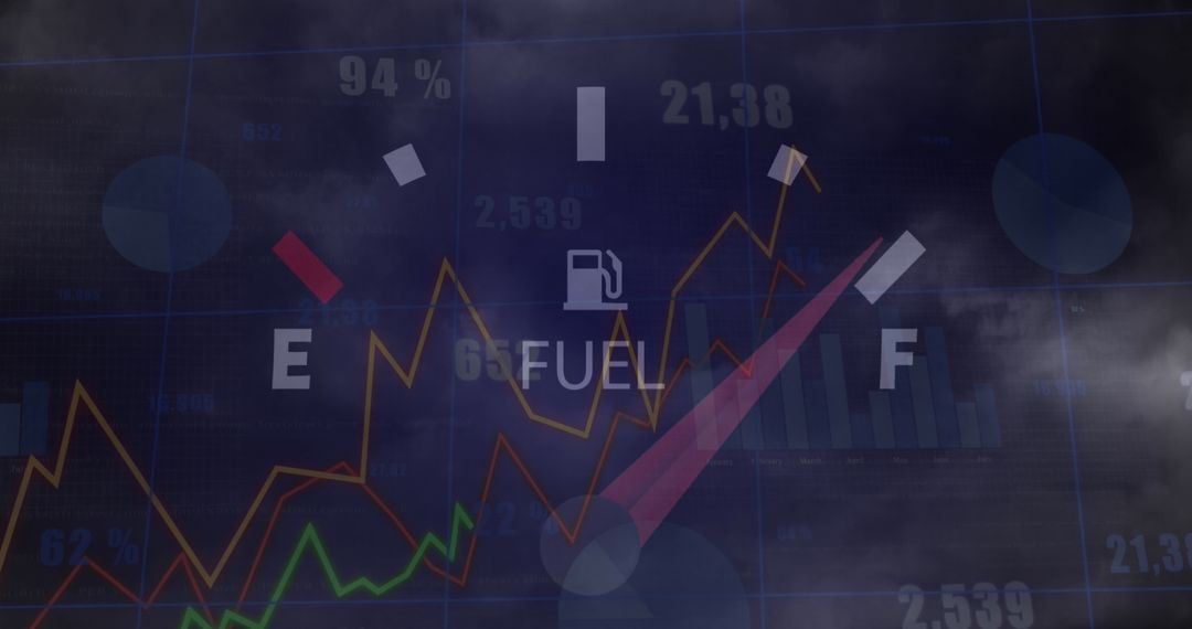 Fuel Gauge Mixed with Stock Market Analytics Overlay