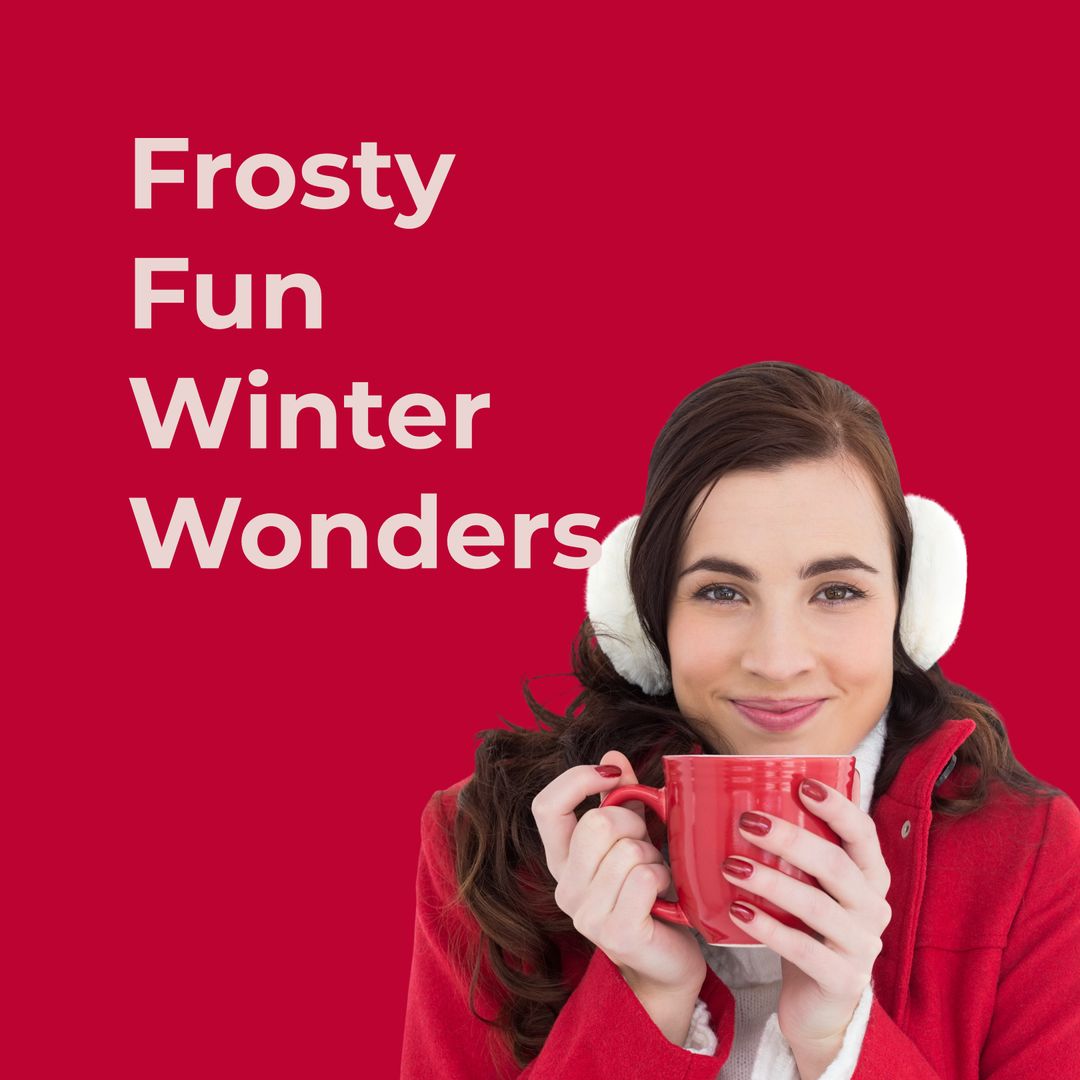 Cozy Winter Vibes with Warm Drink and Ear Muffs on Woman
