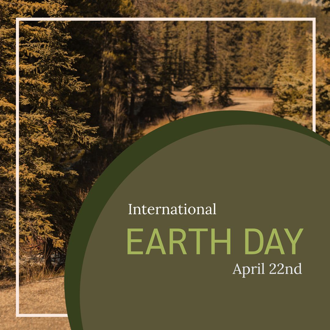 Earth Day Celebration with Lush Evergreen Forest