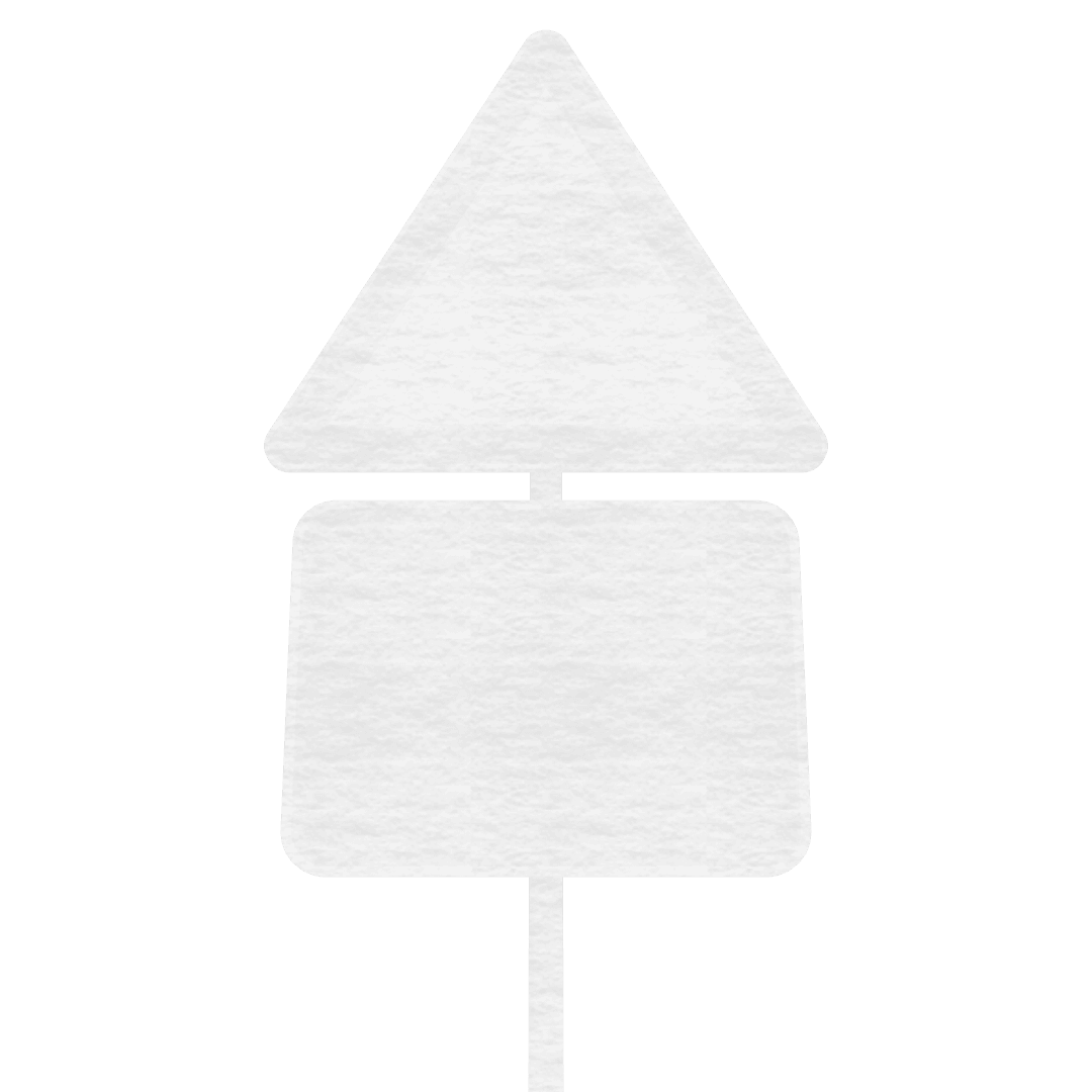 White digital signpost illustration on transparent background with copy space