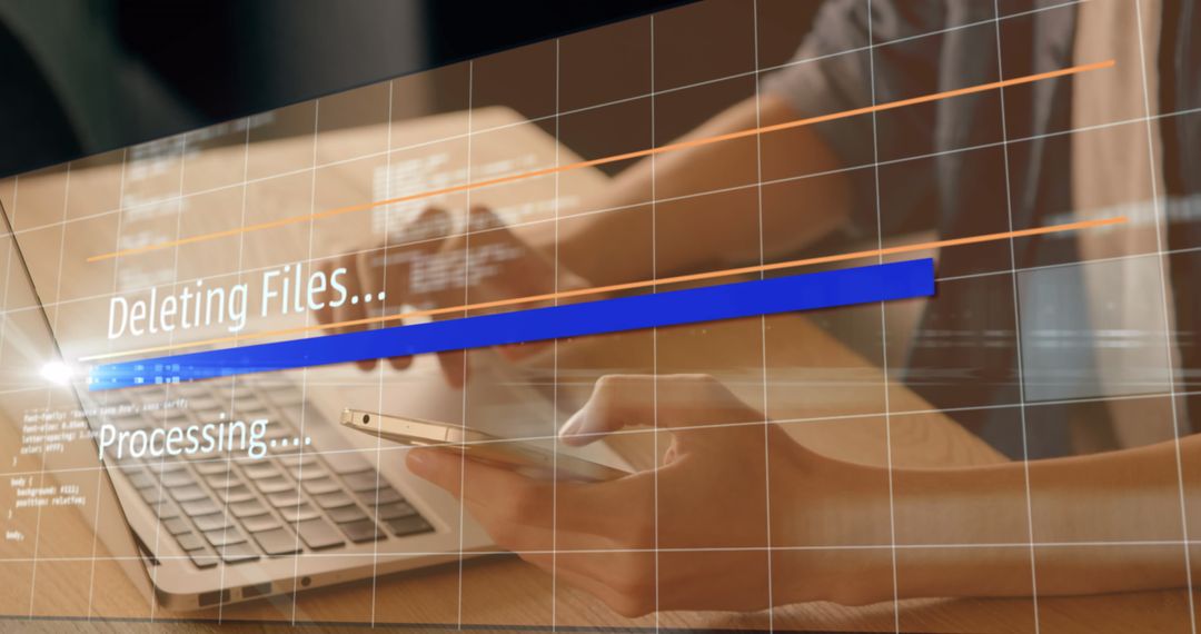 Businesswoman Managing Data Processing and Sharing Task