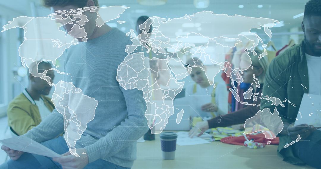 Global Design Team Collaborating in Modern Fashion Studio