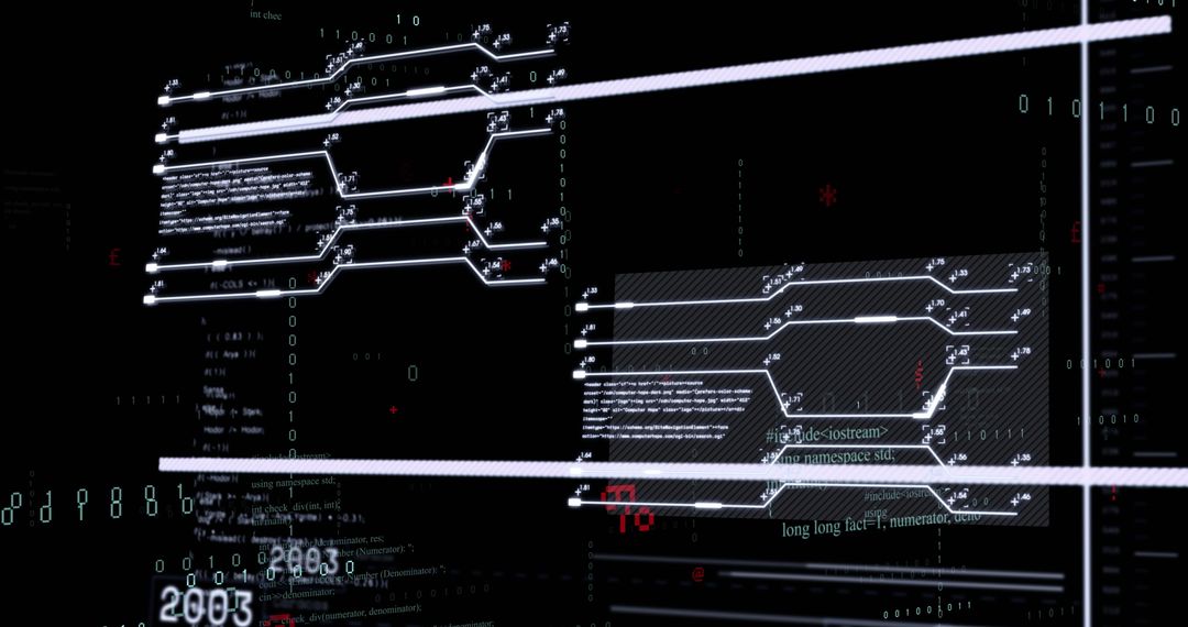 Digital Data Processing with Modern Interface on Dark Background