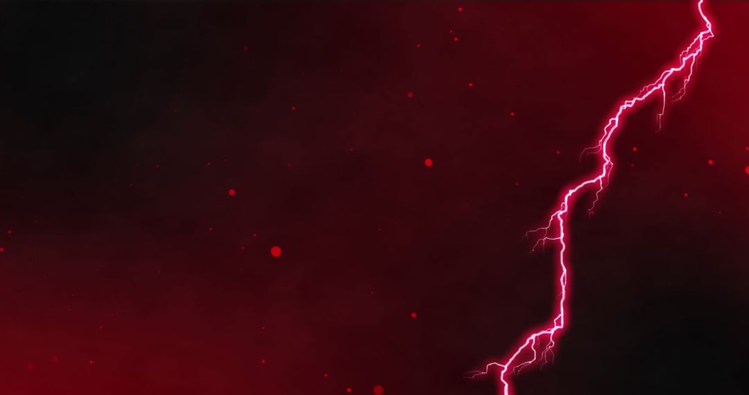 Glowing Red Lightning Bolt on Black Background