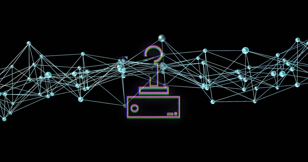 Game Controller with Digital Network Connections Illustration