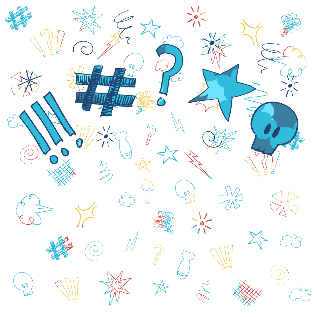 Creative Doodle Pattern on Transparent Background for Unique Designs