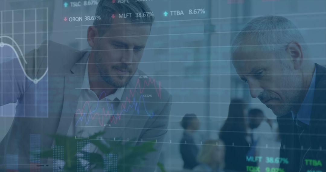 Business Professionals Analyzing Stock Market Data and Trends