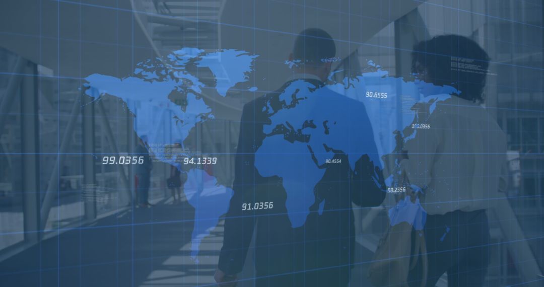 Global Business Connections and Data Processing Diagram