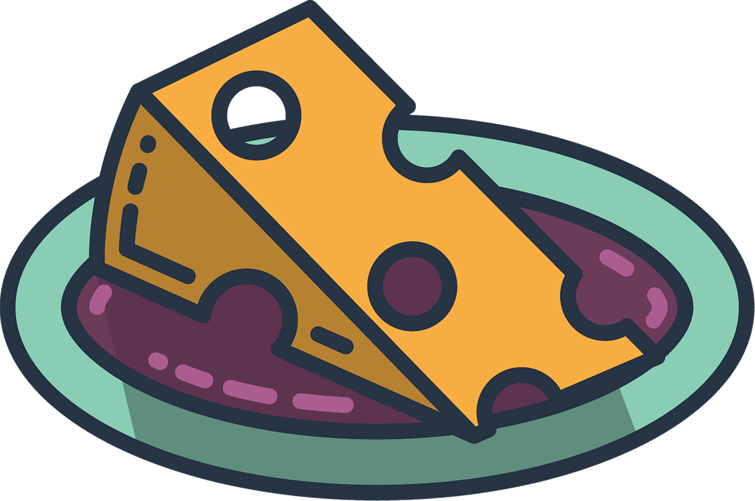 Isolated Yellow Cheese On Blue Plate Transparent Illustration Vector