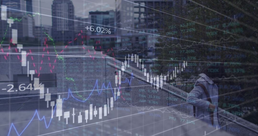 Businesswoman Analyzing Financial Data with Mixed Reality Interface