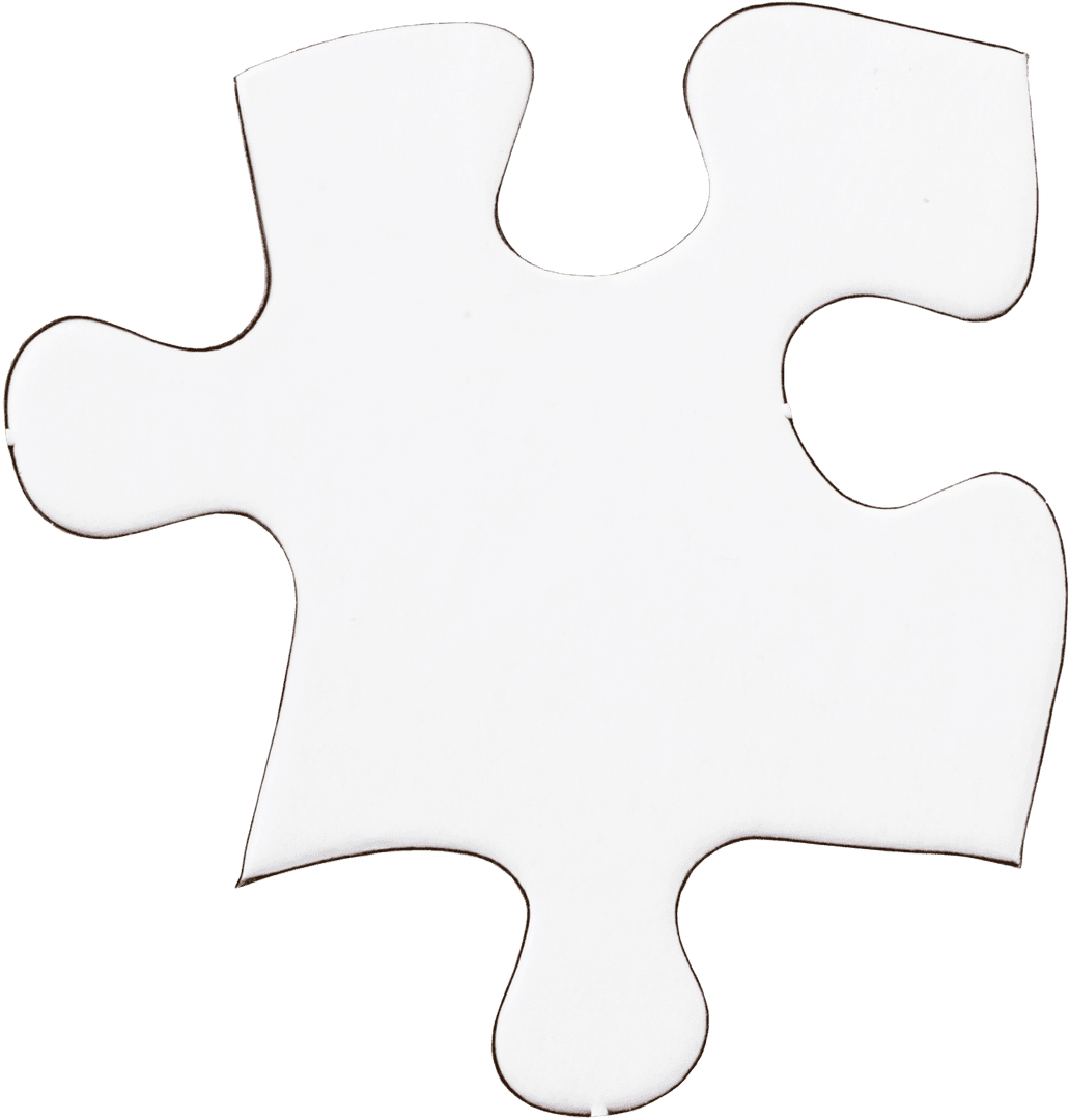 Transparent White Puzzle Piece Vector on Clear Background