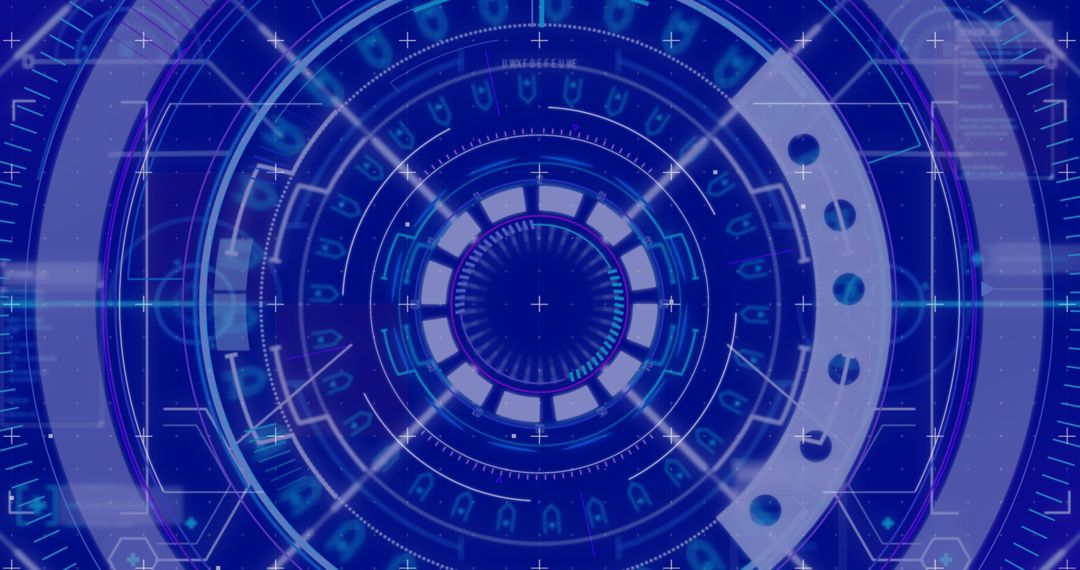 Futuristic Digital Interface with Blue Scope Scanning Effect