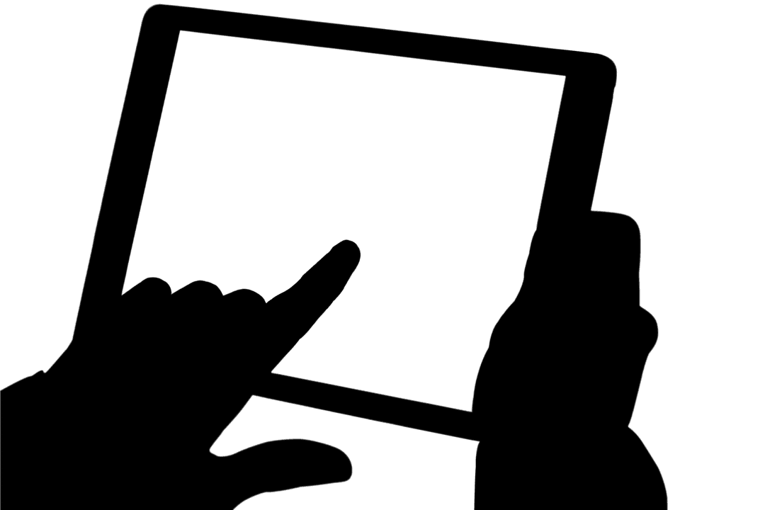 Tablet Silhouette Hands Transparent Background Tech