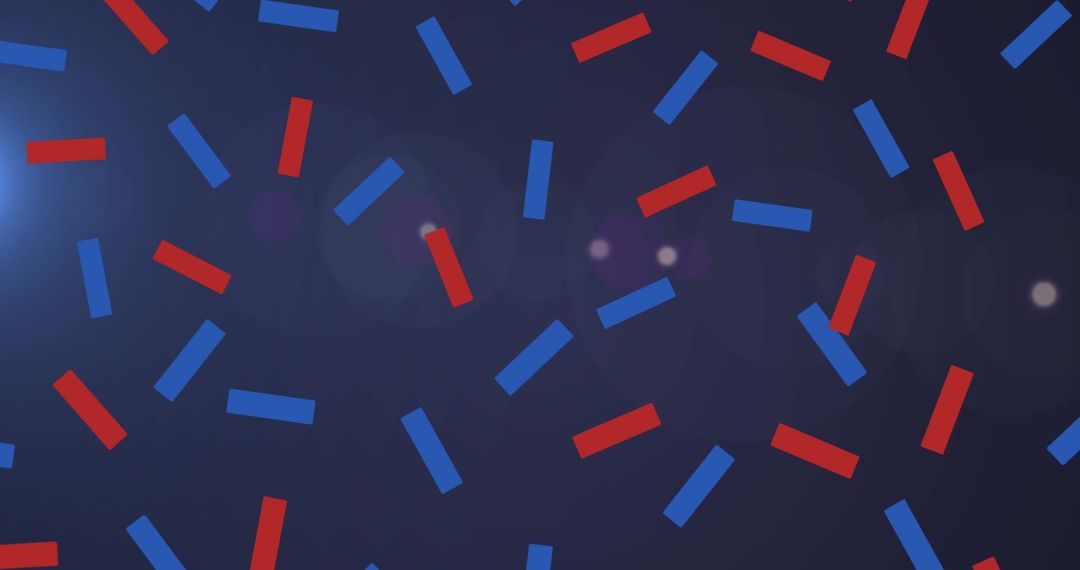 Vibrant Blue and Red Confetti on Navy Background for Celebrations