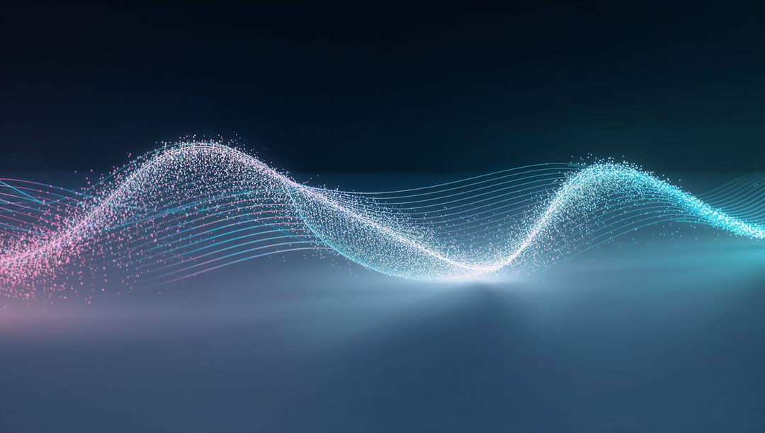 AI-Generated Glowing Particle Wave with Futuristic Vibrancy