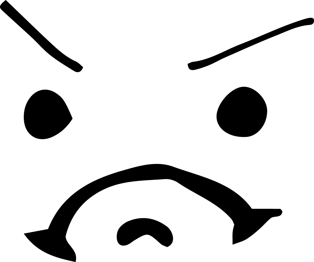 Abstract Angry Face Illustration on Transparent Background