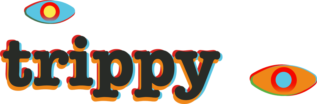 Psychedelic Trippy Word Art With Vibrant Eyes Transparent