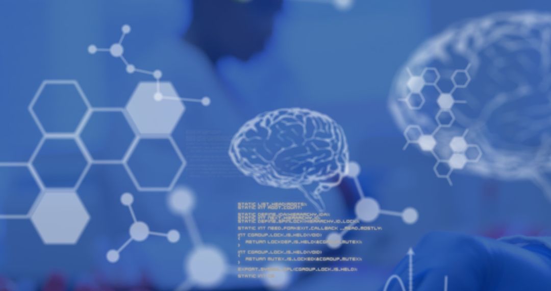 Digital Interface with Futuristic Healthcare Concepts Overlay