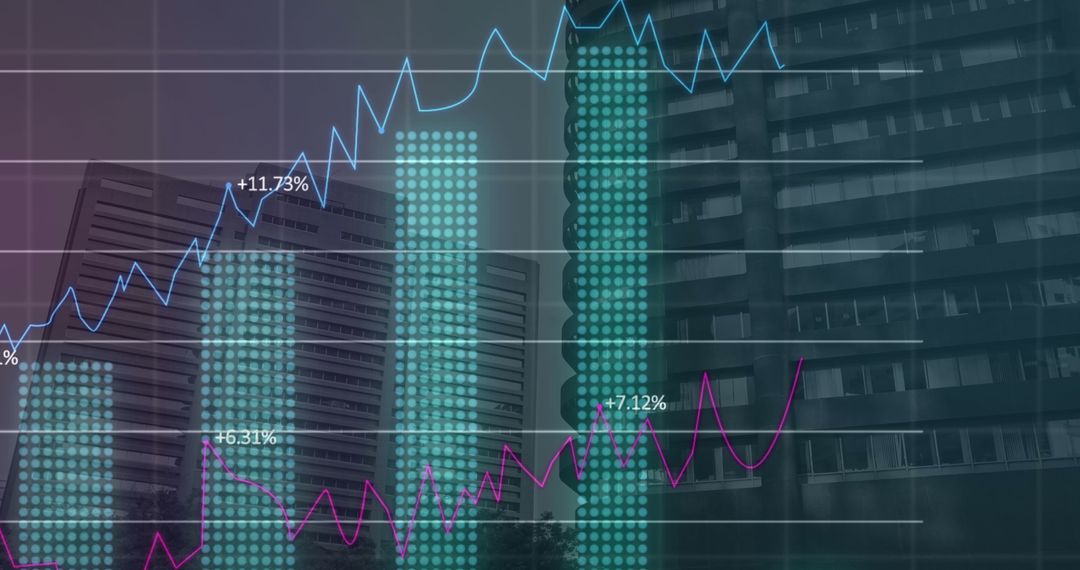 Statistical Data Processing with Graph Overlay on Buildings