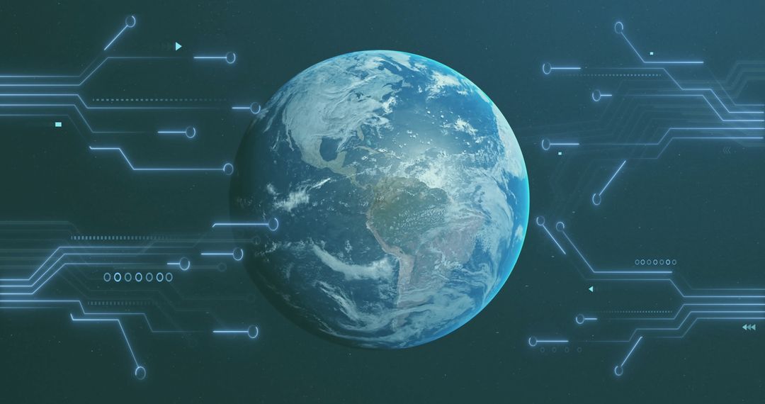 Futuristic Global Connectivity Concept with Digital Earth