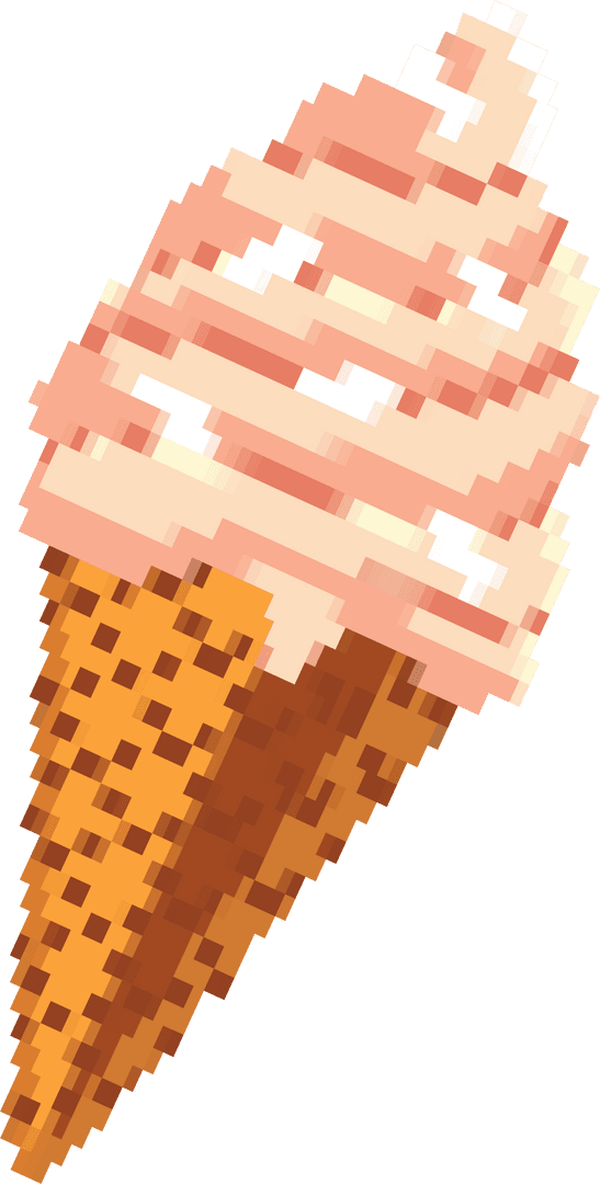 Pixel Art Ice Cream Cone Transparent Background