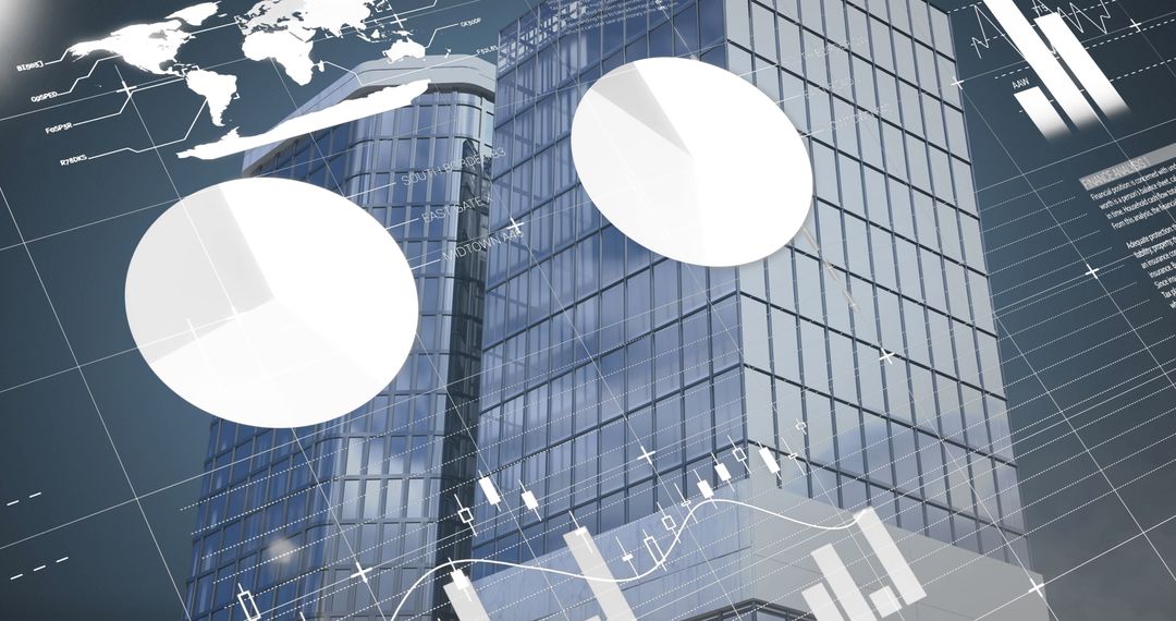 Global Business Data Visualization with Cityscape Backdrop