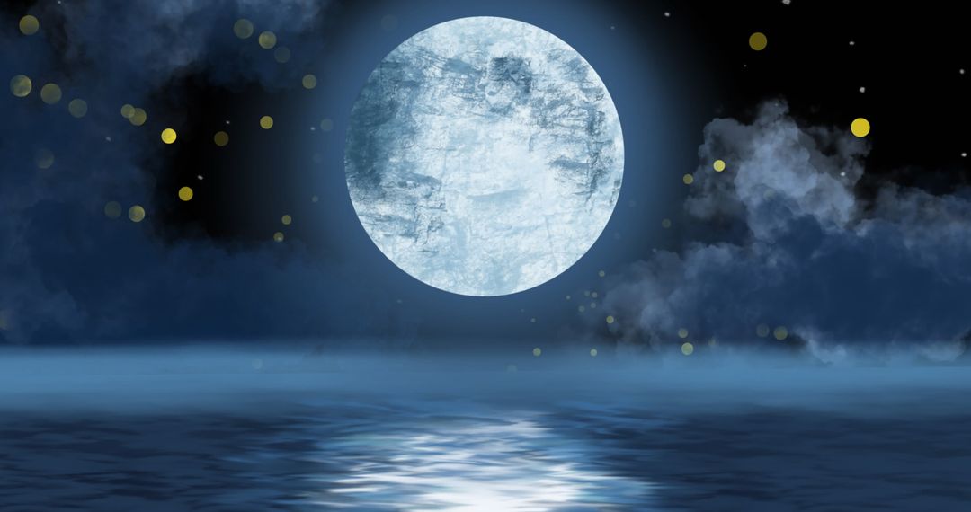 Scenic Moonlit Ocean with Starry Night Sky