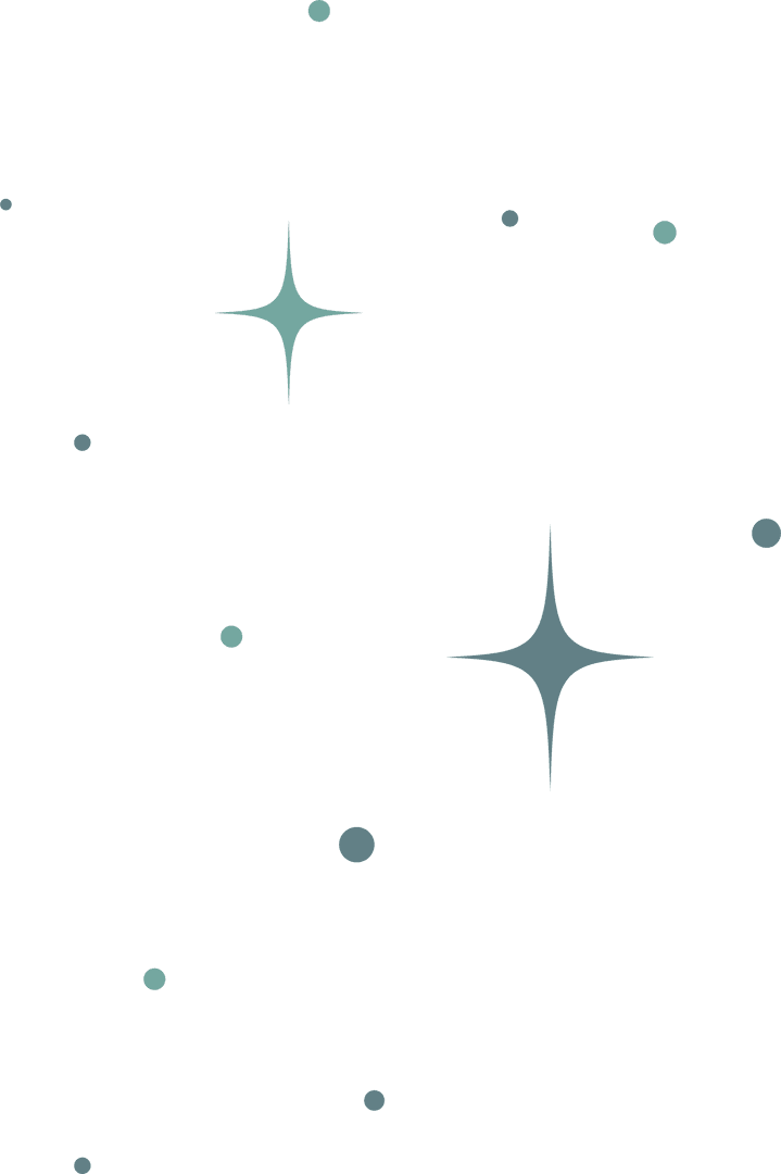 Teal Geometry: Sparkling Minimalism on Transparent Background